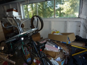 a crap filled garage